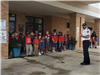 Fire Marshal speaking to the children at St. Mary's