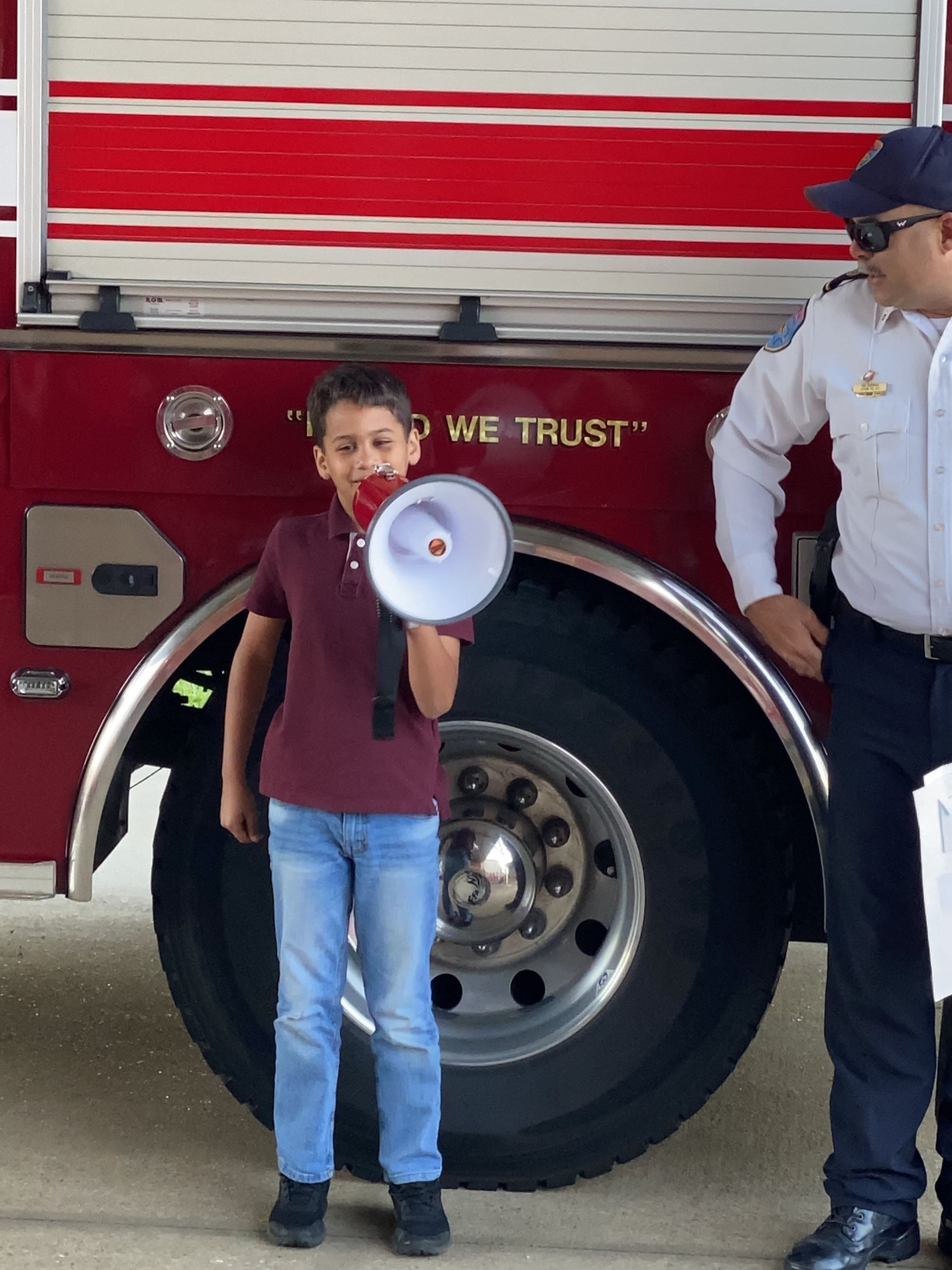 LCCA Fire Marshall talking to Kids