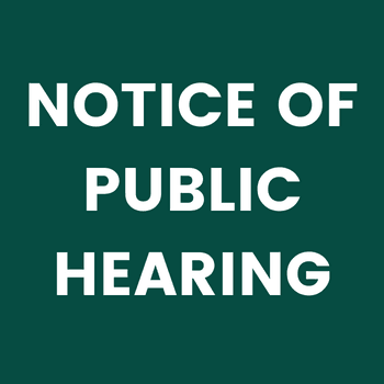 NOTICE OF PUBLIC HEARING