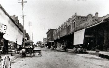 Main Street of Orange City back in the 1800s.